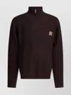 Carhartt High Neck Ribbed Knitwear With Chest Pocket In Brown