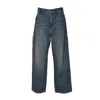 Carhartt High-waisted Wide-leg Jeans With Vintage Wash And Utility Pockets In Gray