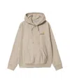 Carhartt Hoded American Script Sweatshirt In Nude