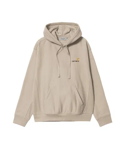 Carhartt Hoded American Script Sweatshirt In Nude