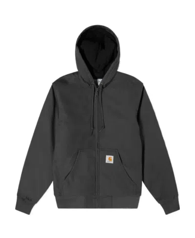 Carhartt Hoded Zipper Jacket In Black