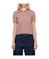 Carhartt Hollowed-out Knitted Polo Shirt In Black