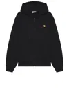Carhartt -wip Hooded American Script Sweatshirt In Black