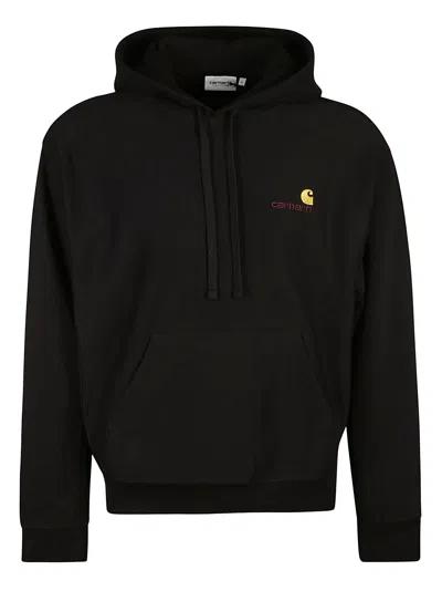 Carhartt Hooded American Script Sweat In Black