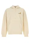 Carhartt Hooded American Script Sweat In Cotone Crema Unisex