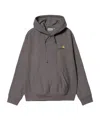 Carhartt Hooded American Script Sweatshirt In Gray
