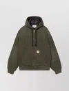 Carhartt Hooded Blazer With Front Pockets And Ribbed Cuffs In Green