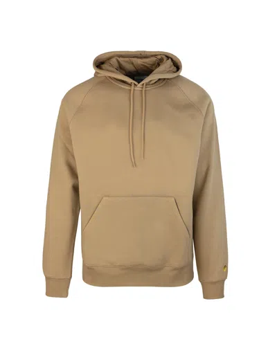 Carhartt Hooded Chase Sweat Cammello In Toni Neutri