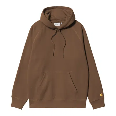 Carhartt Hooded Chase Sweat In Chocolate