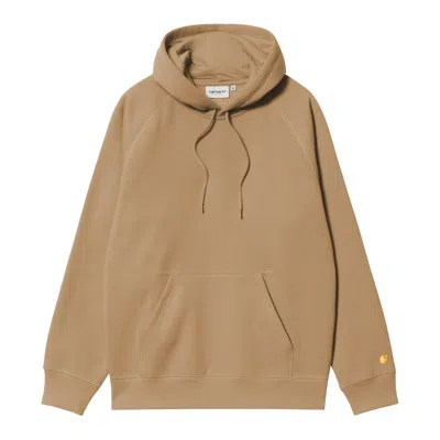 Carhartt Hooded Chase Sweat In Brown