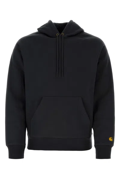 CARHARTT CARHARTT WIP BLACK COTTON BLEND HOODED CHASE SWEAT
