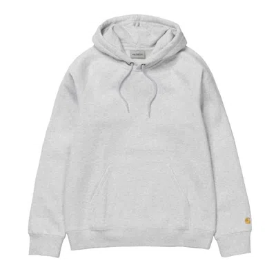 Carhartt Hooded Chase Sweat Men Grey In Cotton In Gray
