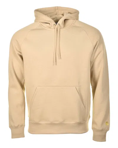 Carhartt Hooded Chase Sweatshirt Dusty H Brown In Beige