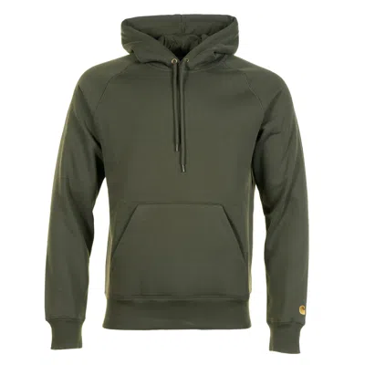 Carhartt Hooded Chase Sweatshirt Olive Gold In Green