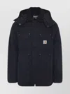 Carhartt Hooded Coat Featuring Front Pockets In Black