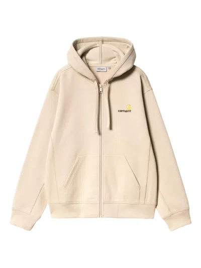 Carhartt Hooded Cotton-blend Sweatshirt In Neutral
