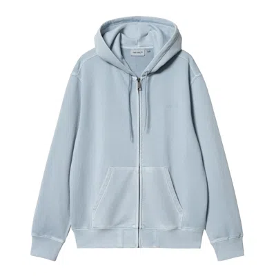 Carhartt Hooded Duster Script Jacket In Gd Misty Sky