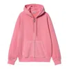 Carhartt Hooded Duster Script Jacket In Pgd Charm Pink