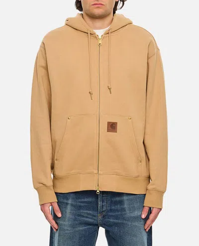 Carhartt Hooded Eldon Sweat Jacket In Beige