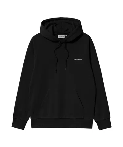 Carhartt Hooded Embroidered Sweatshirt In Black