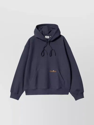 Carhartt Label Script Hooded Sweatshirt In Blue