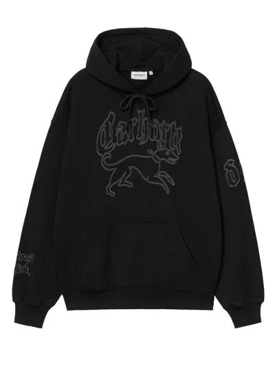 Carhartt Hooded Hackwork Sweatshirt In Black