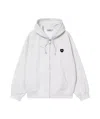 Carhartt Grey Hooded Heart Ii Hartt Zip-up Hoodie In White