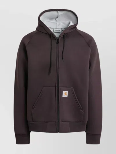 Carhartt Hooded Jacket Kangaroo Pocket Design In Purple