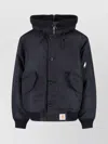 Carhartt Hooded Jacket With Drawstring And Pockets In Black