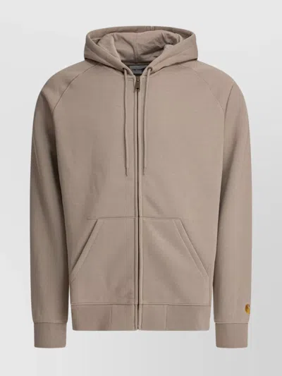 Carhartt Hooded Kangaroo Pocket Sweater In Beige