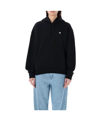 Carhartt Casey Logo-embroidered Cotton Hoodie In Black