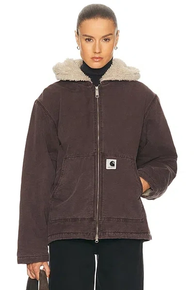 Carhartt Hooded Mitch Jacket In Brown