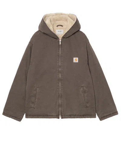 Carhartt Hooded Mitch Jacket In Brown