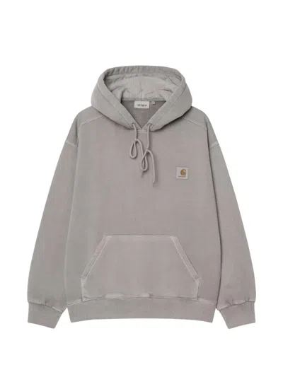 Carhartt Grey Cotton Hooded Nelson Sweat In Neutral