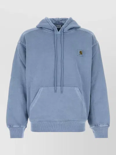 Carhartt Hooded Nelson Sweatshirt Cotton Logo Detail In Blue