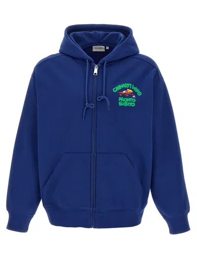 CARHARTT HOODED PRONTO SWEAT JACKET SWEATSHIRT BLUE