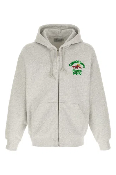 Carhartt Graphic Hooded Sweatshirt Drawstring Style In Gray
