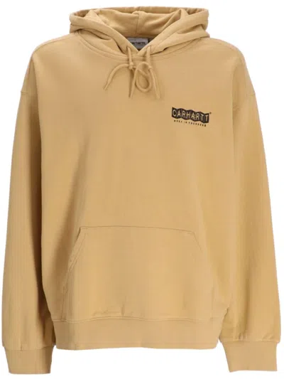Carhartt Hooded Stamp Sweater In Yellow