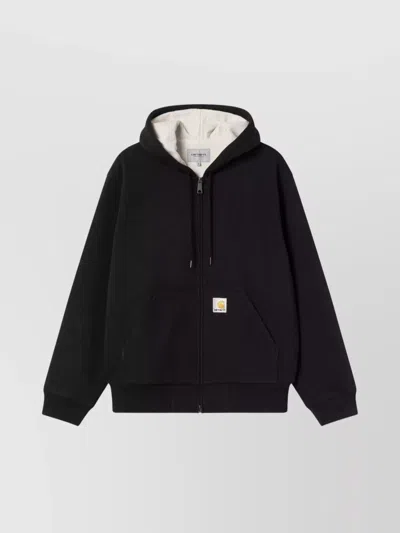 Carhartt Hooded Sweat Jacket Featuring Kangaroo Pocket In Black