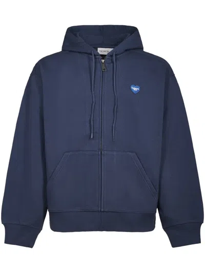 CARHARTT HOODED SWEAT JACKET WITH HEART GRAPHIC AND KANGAROO POCKET