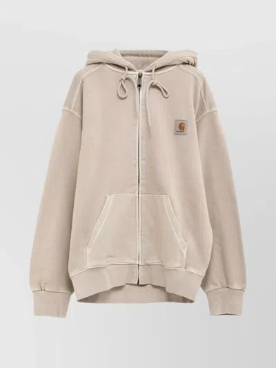 Carhartt Hooded Sweatshirt With Drawstring And Pockets In Neutral