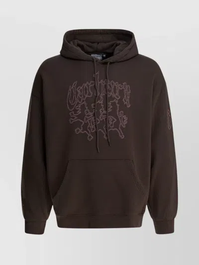 CARHARTT HOODED SWEATSHIRT WITH GRAPHIC PRINT AND POCKET