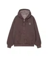 Carhartt Giubbino Hooded Vista Graphite In Brown