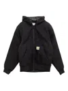 Carhartt Wip Active Liner Fleece Drawstring Hooded Jacket In Black