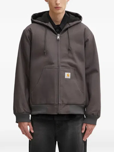 Carhartt Hooded Zip-up Jacket In Brown
