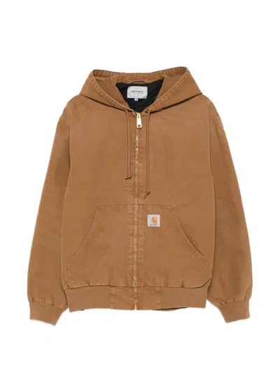 Carhartt Hooded Zip-up Jacket With Kangaroo Pocket In Animal Print