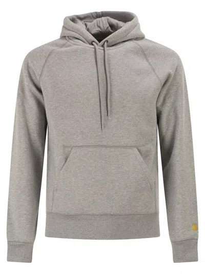 Carhartt Wip Hoodie With Embroidered Logo In Gray