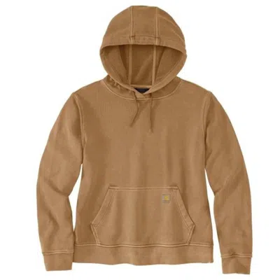 Carhartt Hoodie Women's Brown French Terry Midweight Kangaroo Pocket Posh075