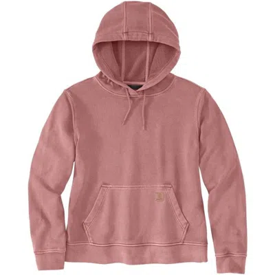 Carhartt Hoodie Women's Rose Cotton French Terry Long Sleeve Pullover Jax1608 In Pink