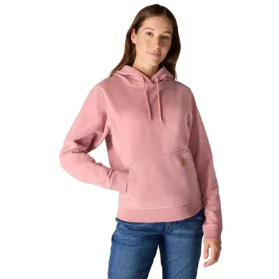 Carhartt Hoodie Women's Rose Tint French Terry Midweight Relaxed Fit Posh286 In Pink